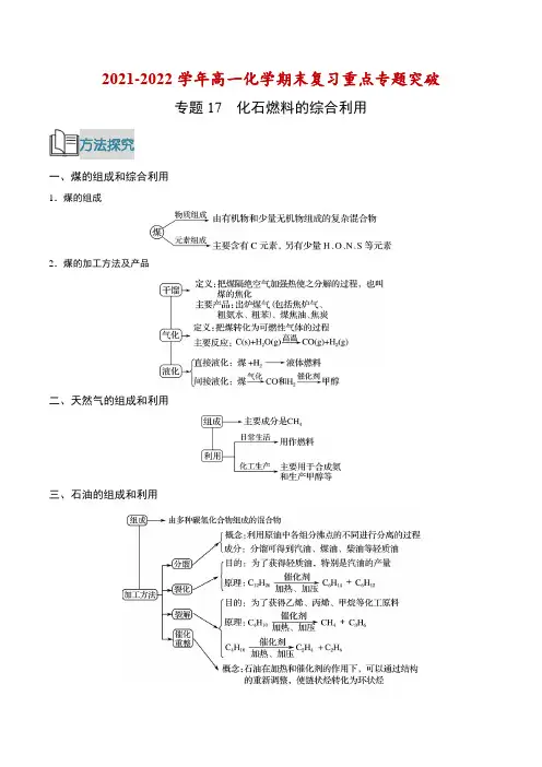 专题17 化石燃料的综合利用(解析版)