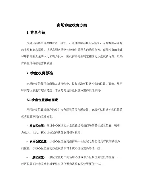 商场沙盘收费方案
