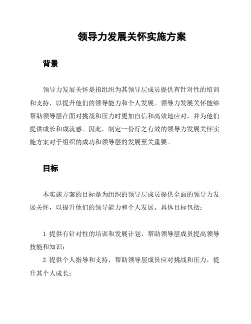 领导力发展关怀实施方案