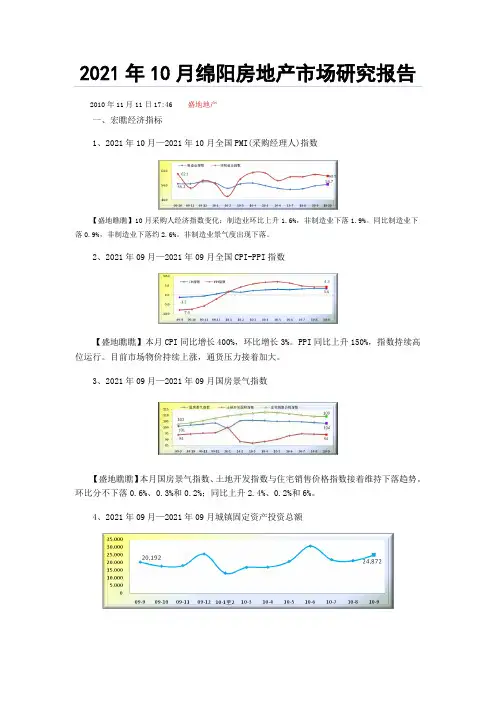 盛地地产 XXXX年十月绵阳房产市场分析