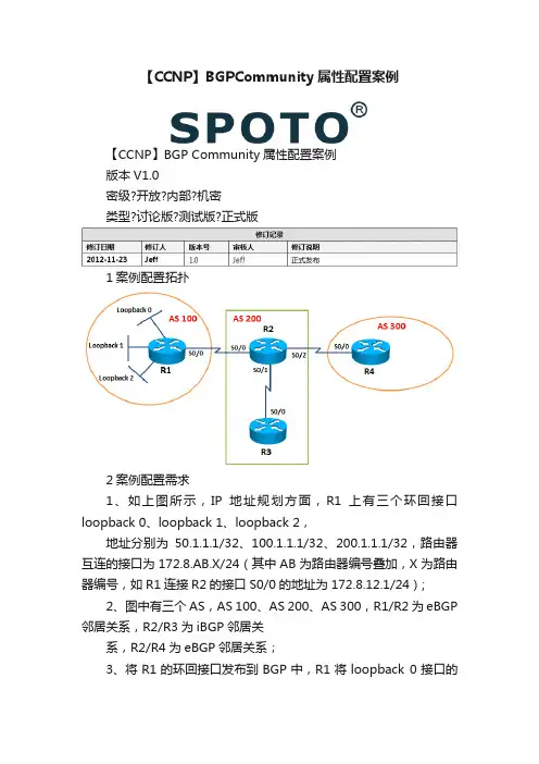 【CCNP】BGPCommunity属性配置案例