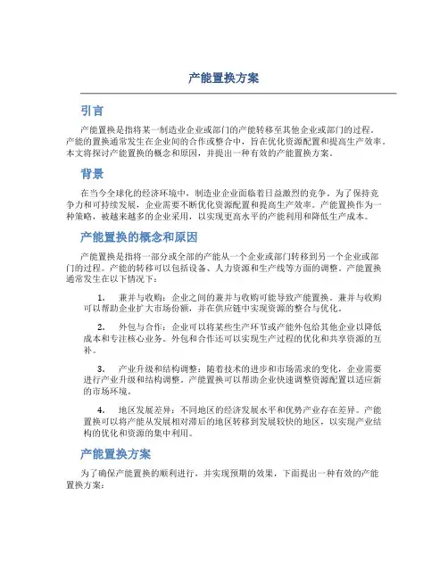 产能置换方案