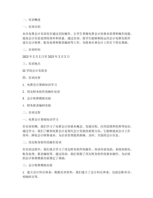 电算会计花实训报告