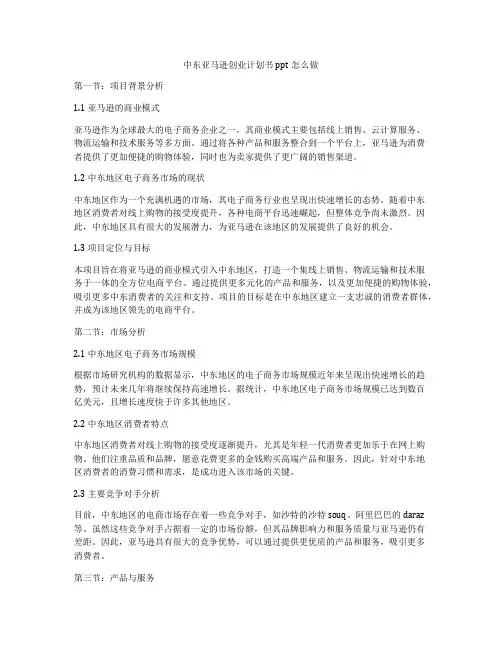 中东亚马逊创业计划书ppt怎么做