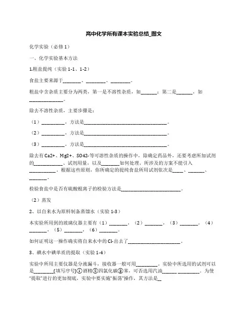 高中化学所有课本实验总结_图文