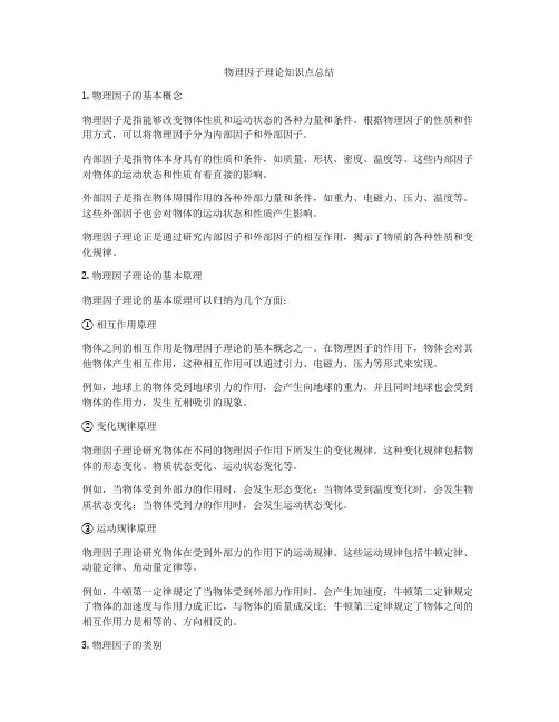 物理因子理论知识点总结