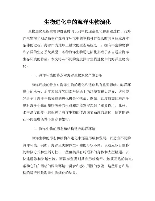生物进化中的海洋生物演化