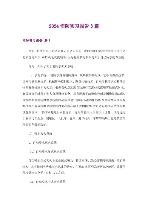 2024年消防实习报告3篇