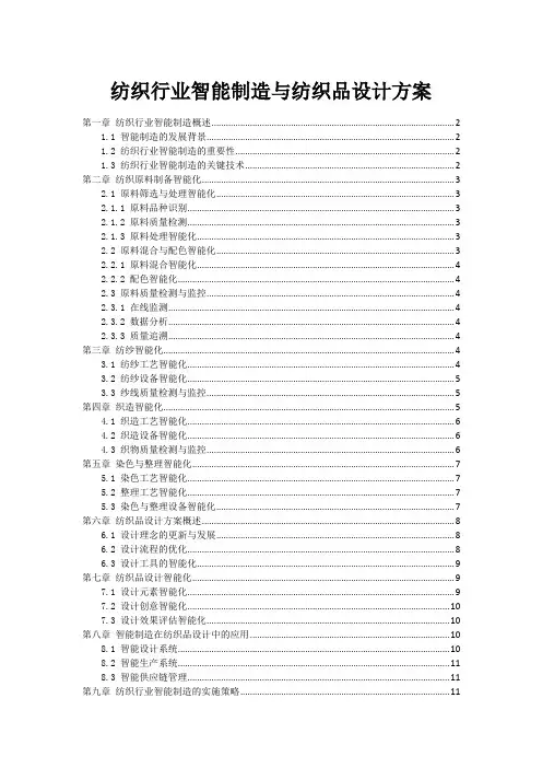 纺织行业智能制造与纺织品设计方案