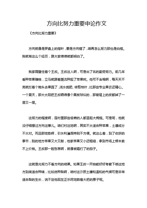 方向比努力重要申论作文