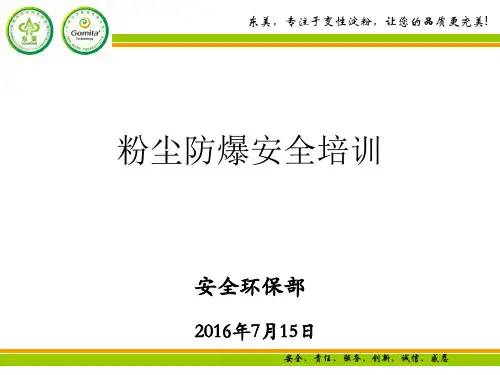粉尘防爆安全培训PPT演示课件