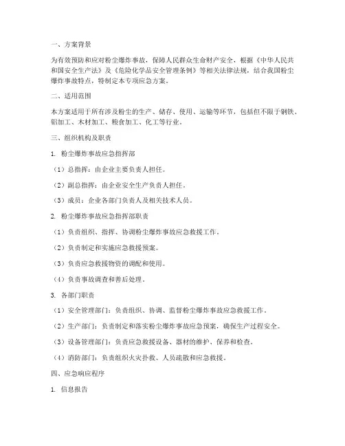粉尘涉爆专项应急方案