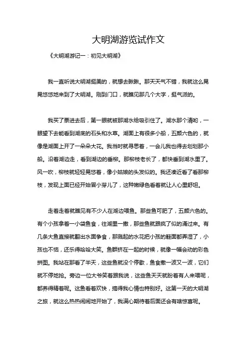 大明湖游览试作文