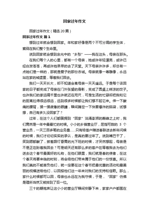 回家过年作文（精选20篇）