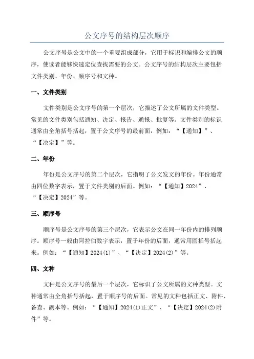 公文序号的结构层次顺序