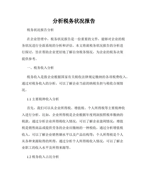 分析税务状况报告