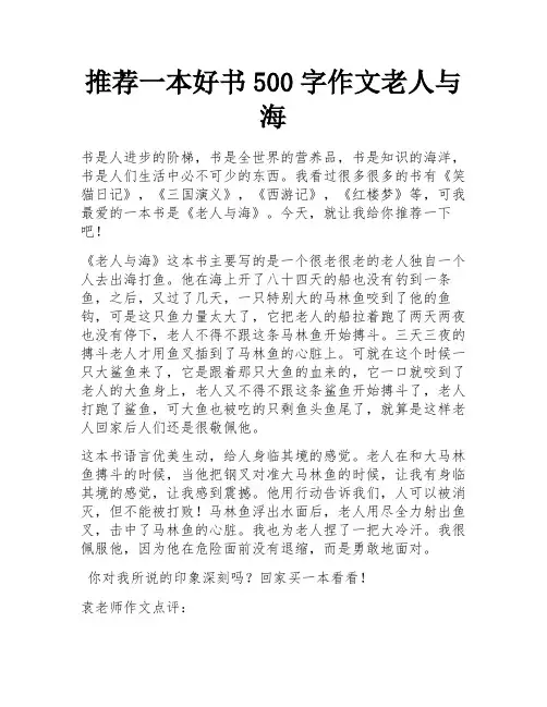 推荐一本好书500字作文老人与海