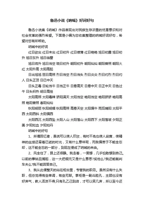 鲁迅小说《呐喊》好词好句