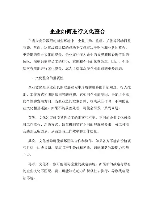 企业如何进行文化整合