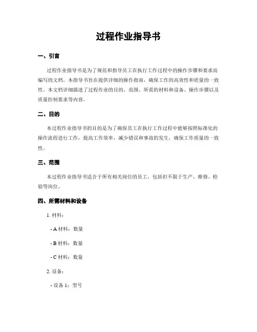 过程作业指导书