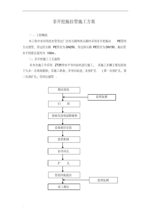 非开挖拖拉管施工方案