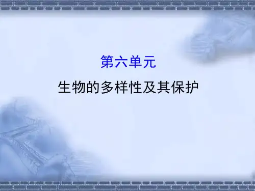 人教版八年级上册生物第六单元生物的多样性及其保护 复习课件