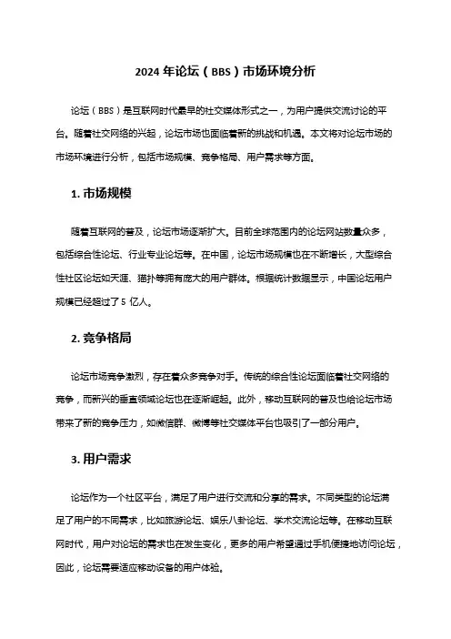 2024年论坛(BBS)市场环境分析