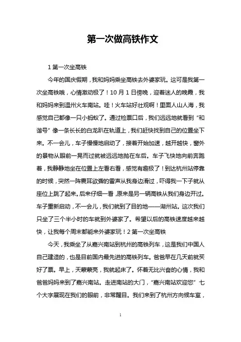 第一次做高铁作文
