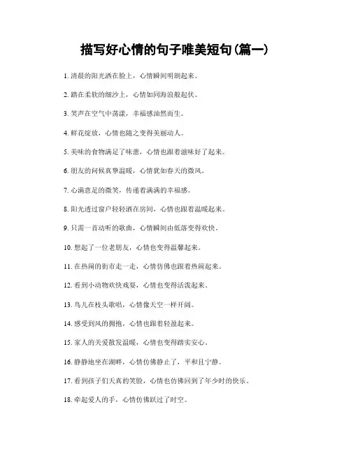 描写好心情的句子唯美短句(精选2篇)