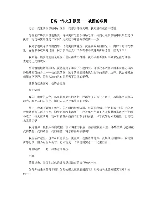【高一作文】挣脱――被困的双翼