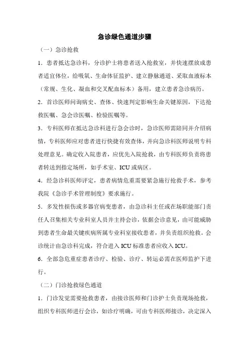 急诊绿色通道流程