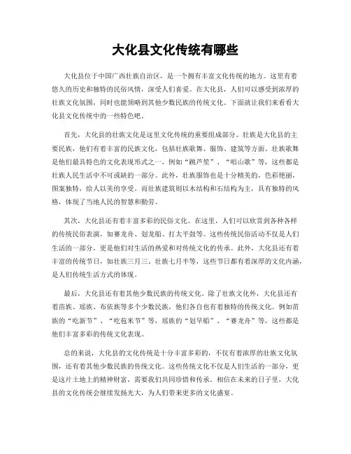 大化县文化传统有哪些