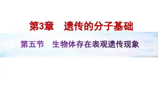 生物体存在表观遗传现象