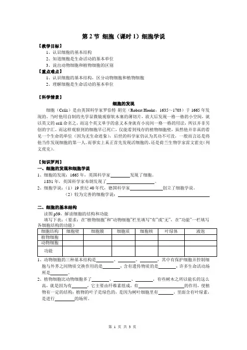 动物细胞和植物细胞教案15