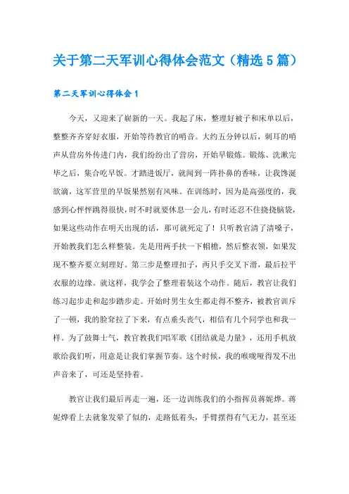 关于第二天军训心得体会范文(精选5篇)