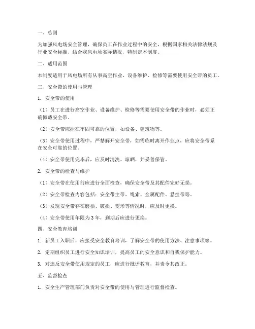 风电安全带管理制度