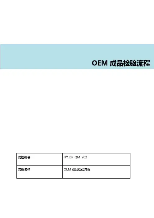 SAP_OEM成品检验流程
