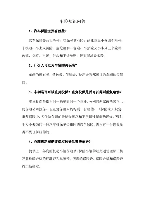 车险知识问答