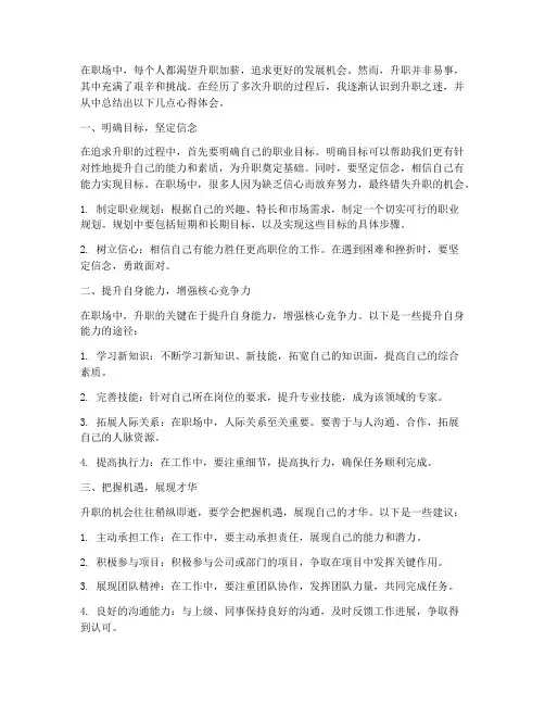 工作升职之迷心得体会