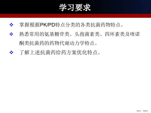 抗菌药物的药物代谢动力学.课件