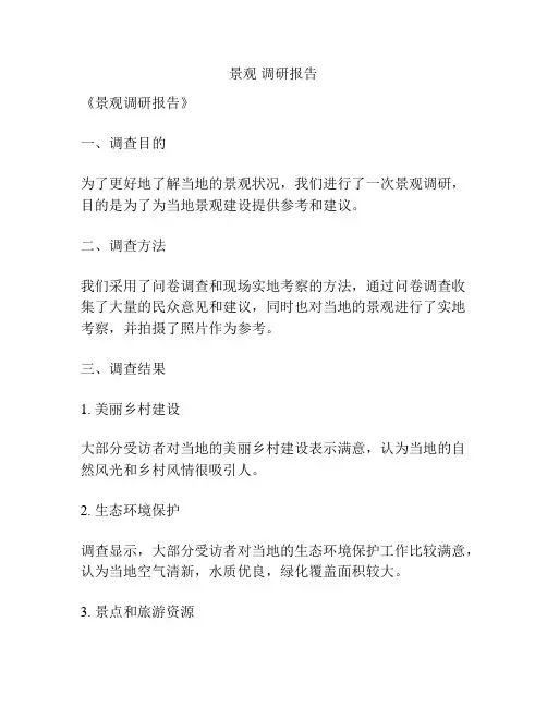景观 调研报告