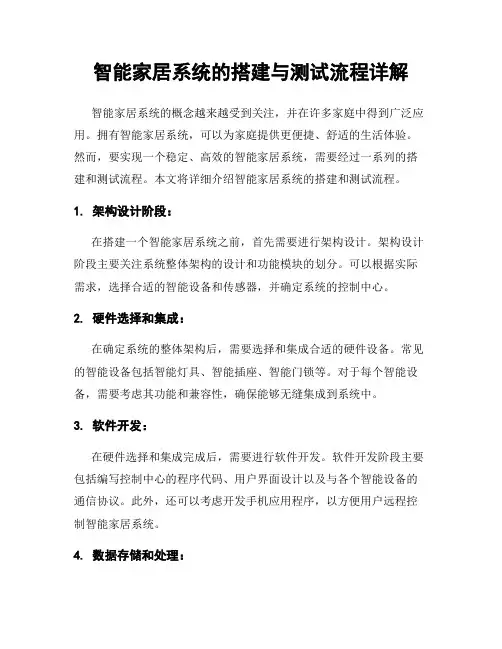 智能家居系统的搭建与测试流程详解