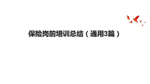 保险岗前培训总结(通用3篇).pptx