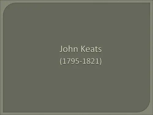 John Keats 约翰济慈诗歌