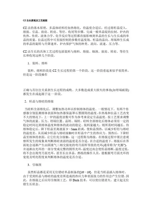 CZ法单晶生长原理及工艺流程