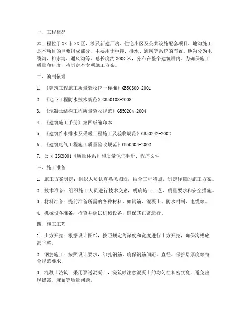 地沟专项施工方案