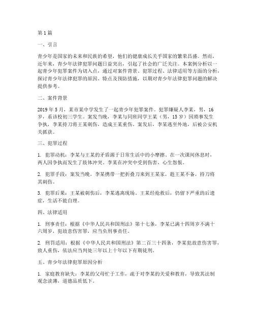 青少年法律犯罪案例分析(3篇)