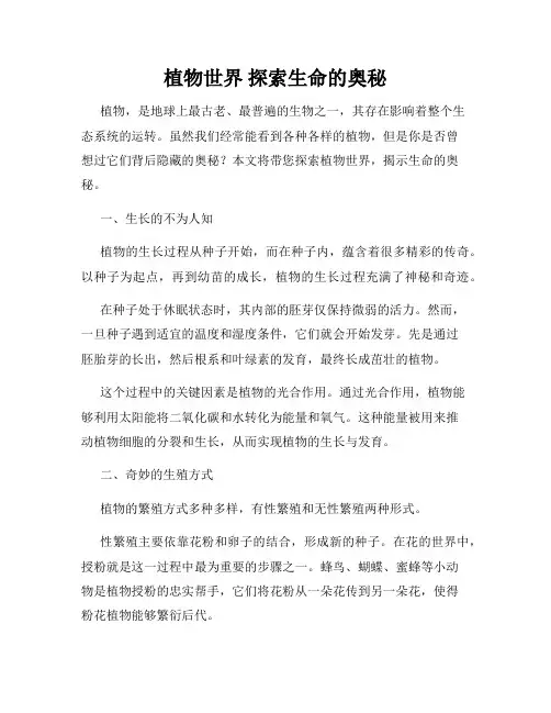 植物世界 探索生命的奥秘