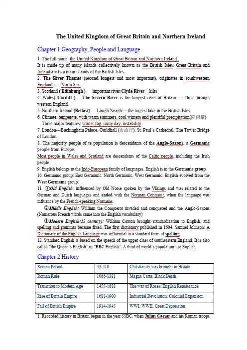 【VIP专享】英语国家概况期末复习资料