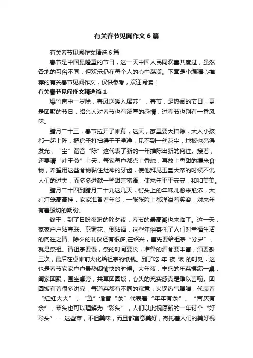 有关春节见闻作文6篇